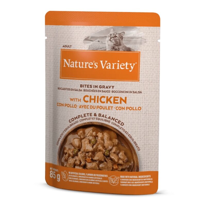 NATURE'S VARIETY WET CAT PEDAÇOS ENVOLVIDOS EM MOLHO COM FRANGO WEPET