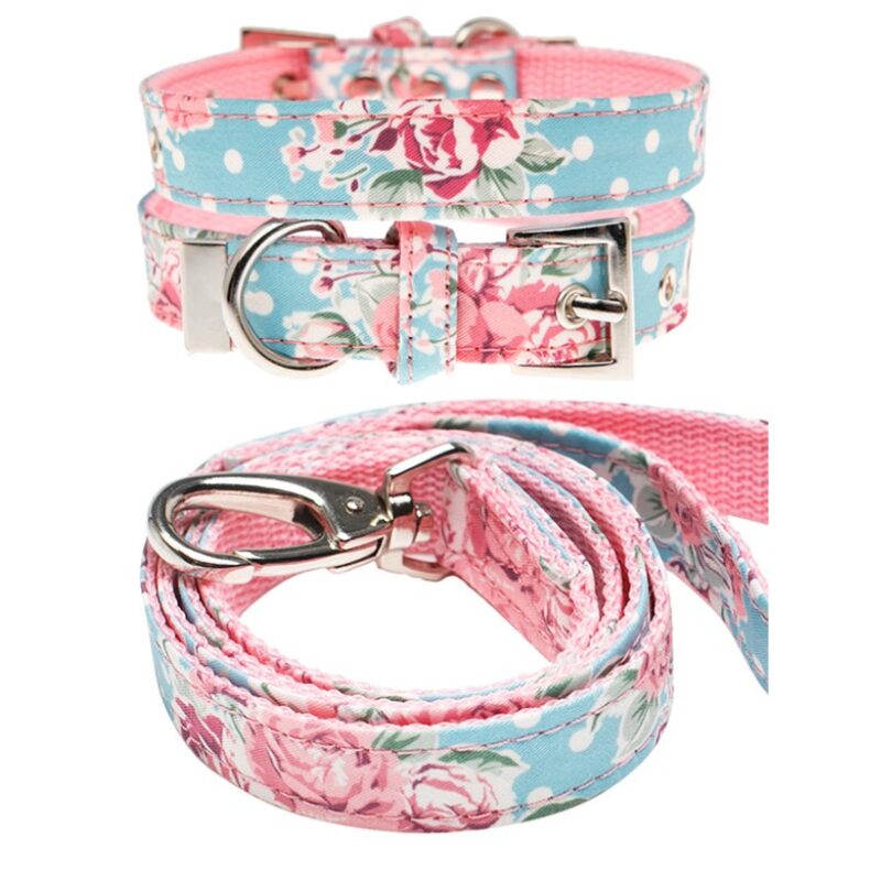 COLEIRA+TRELA VINTAGE ROSE FLORAL