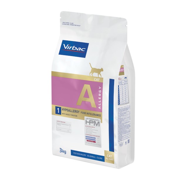 Virbac Vet Hpm Adult Diets A1 Hypoallergy Insect Cat 3Kg WEPET