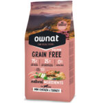ownat prime grain free mini adulto chicken e turkey