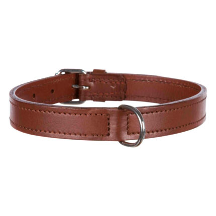 coleira em pele macia active cognac trixie