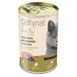 Gatynat Esterilizado sem grãos com peru, mirtilos e batata doce 400g wepet gato