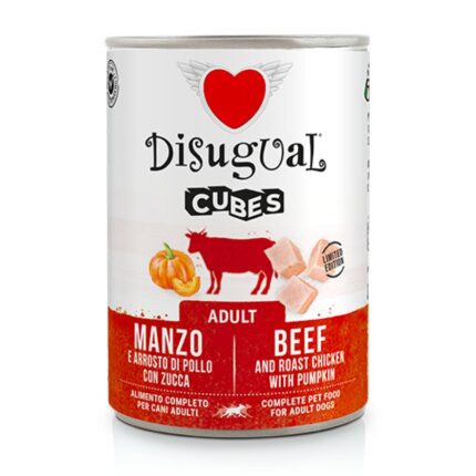 DSG PERRO CUBES TERNERA CON POLLO ASADO CON CALABAZA 400GR WEPET DISUGUAL