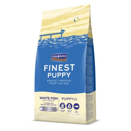 Fish4Dogs Finest White Fish Puppy Raças Grandes 6Kg