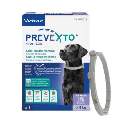 Coleira Prevexto 4,50gr + 2,03gr para Cão +8kg