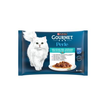 GOURMET PERLE Finos Pedaços Delícias do Oceano 4x85gr
